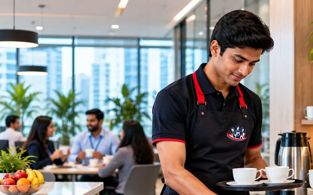 Pantry Boy Services team at work for offices in Hebbal, Bangalore