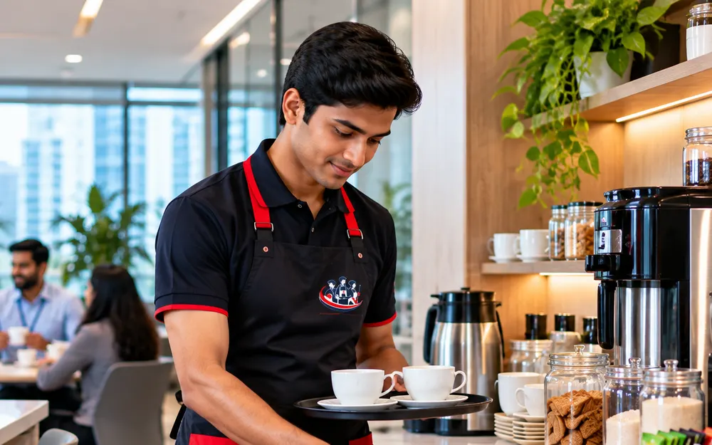 Pantry Boy Services team at work for offices in JP Nagar, Bangalore