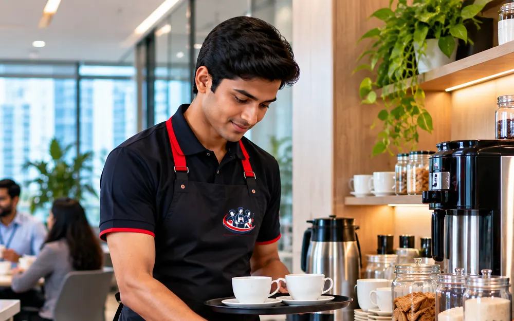 Pantry Boy Services team at work for offices in MG Road, Bangalore